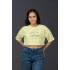 Ladies Graphic Oversize Crop Top Green